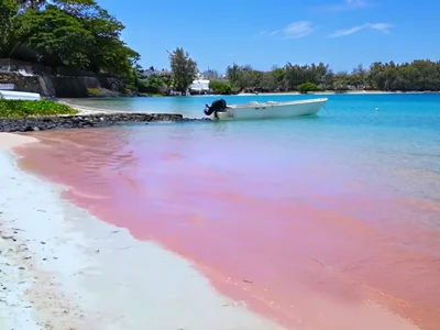 La Ponte des Coraux à l&rsquo;Île Maurice, la mer rose